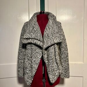 Blank NYC Marled Boucle Black and White Teddy Moto Jacket